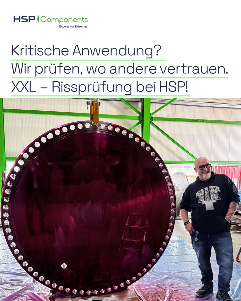 🔍 Wir prüfen, wo andere vertrauen. XXL – Rissprüfung bei HSP! Wenn es um große Bauteile und kritische Anwendungen geht, ist Vertra…