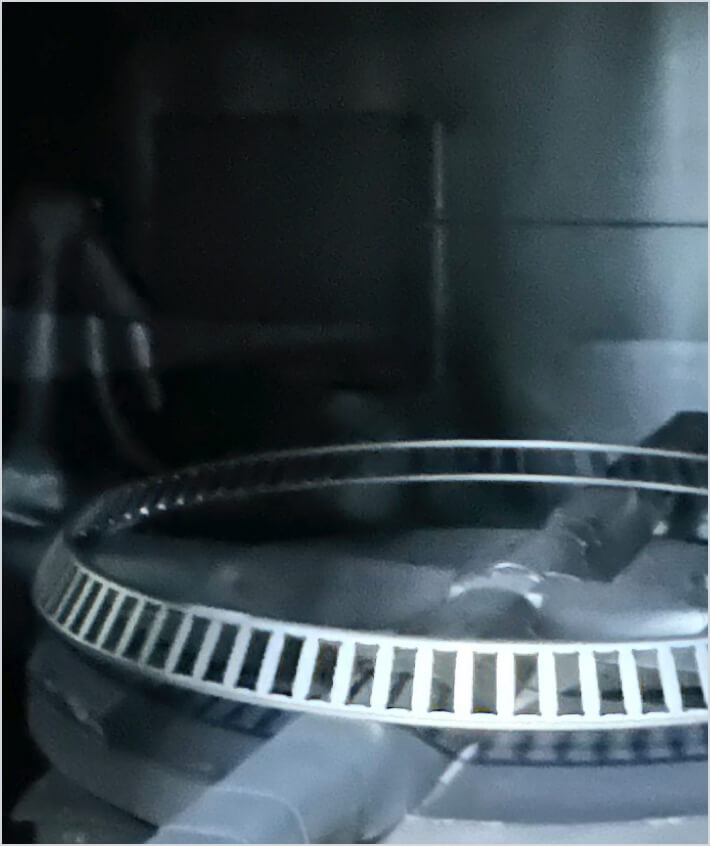 Detailaufnahme einer Maschine für Strahlen