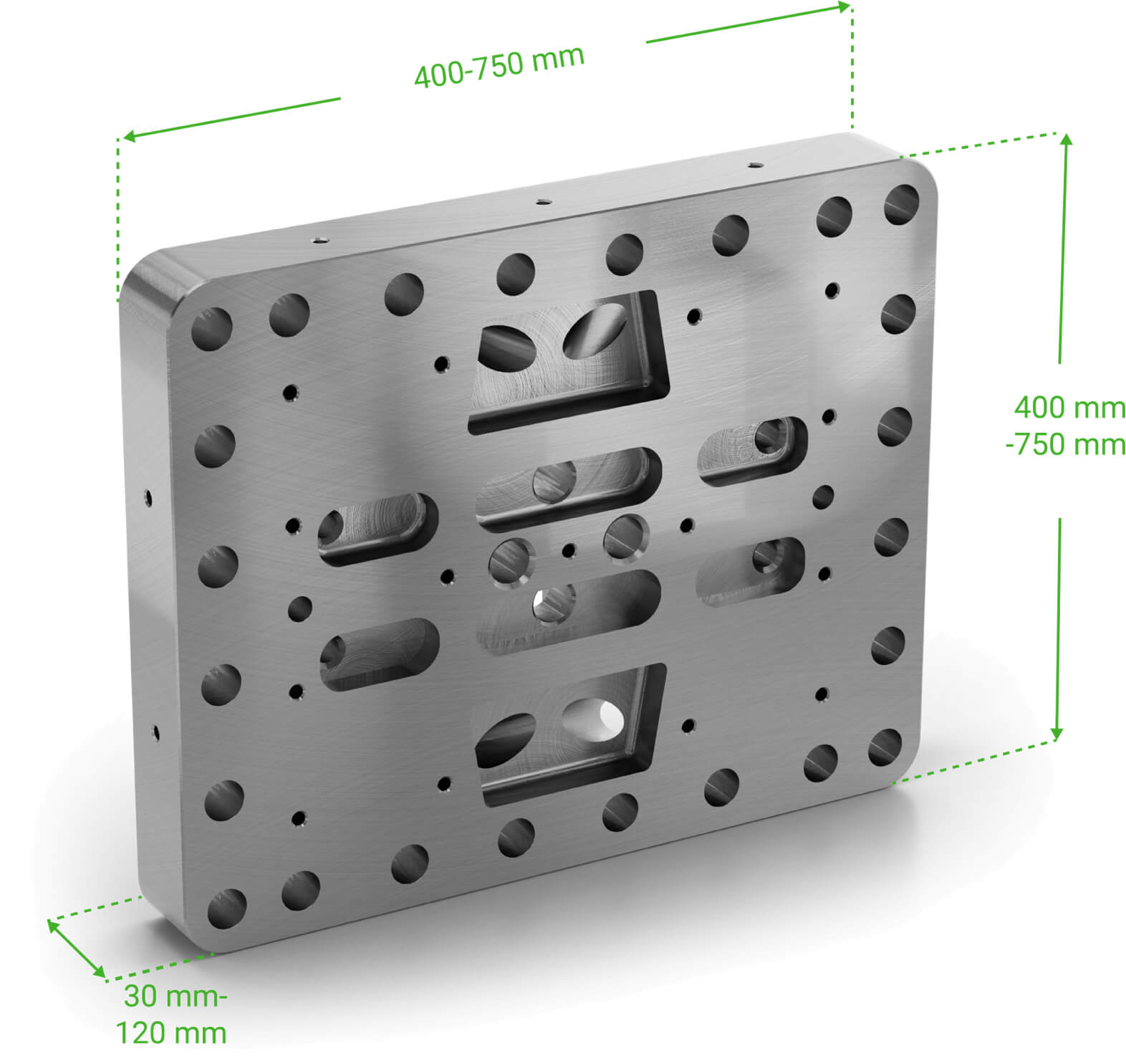 komplexes, hochpräzises Bauteil für PEM-Stacks (Hydrolyseverfahren, Co2-Gewinnung), Maße